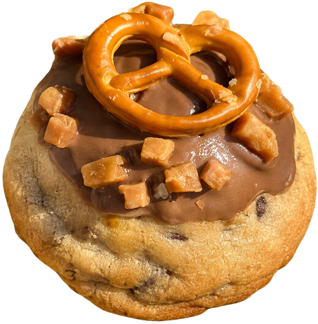 Salted Caramel Pretzel Loaded Mini Cookie