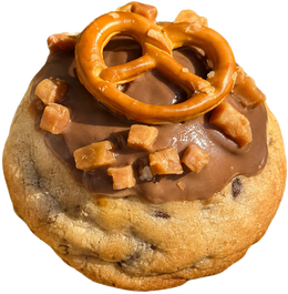 Salted Caramel Pretzel Loaded Mini Cookie
