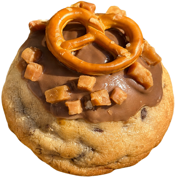 Salted Caramel Pretzel Loaded Mini Cookie